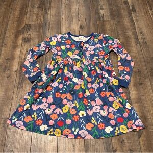 Hanna Andersson Play Dress Girl’s Size 6/8 130cm  Bright Floral Long Sleeve